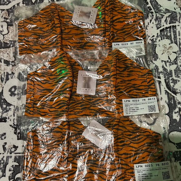 All Over Me Lace Bandeau Bralette in Tiger Stripes Orange- 2X, 3X - Picture 3 of 6